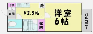 サニーハイム中三谷【2階】の間取り