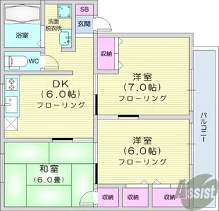MKハイツC棟【2階】の間取り