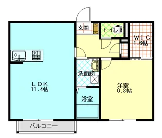ヴェル ボンヌ ウェスト 壱番館【1階】の間取り
