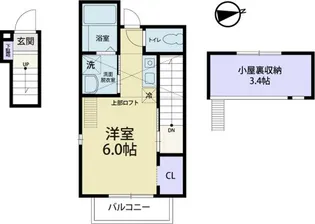 我寧舎(ガネーシャ)【2階】の間取り