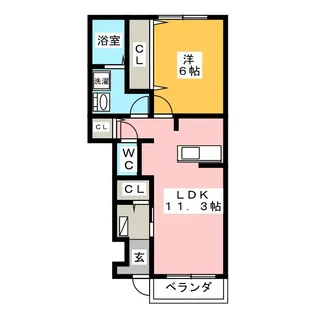 カレッジニアー I【1階】の間取り
