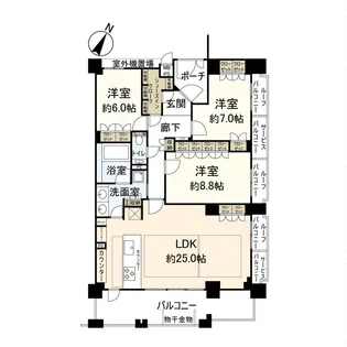 ワコーレ芦屋大原【5階】の間取り