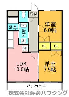 グランドハイツカワモト【6階】の間取り