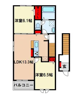 エクセラン 依井 C【2階】の間取り