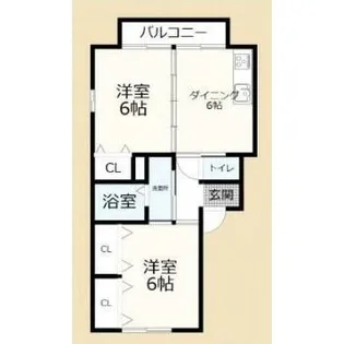 コートゆめさき【2階】の間取り
