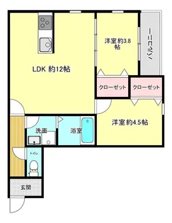 プランドール博多【2階】の間取り
