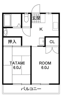 亀の子ハイツ【1階】の間取り