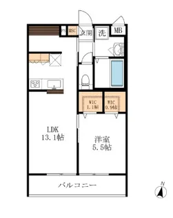 ジャルダンヴェール【4階】の間取り