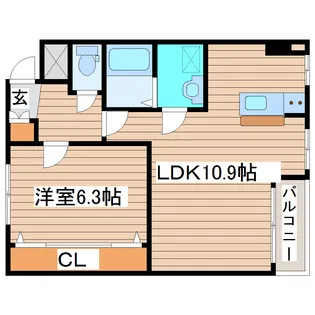 東仙台レジデンス弐番館【3階】の間取り