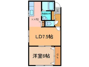 コーポまきのB【1階】の間取り