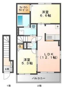 ハピネス・ユウ【2階】の間取り