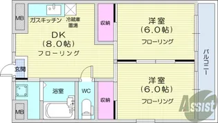 ショーヨービル【2階】の間取り