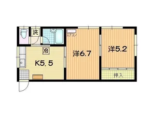 おおうちハイツ【1階】の間取り