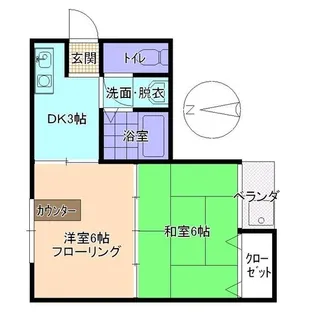 根木ハイツさくら【2階】の間取り