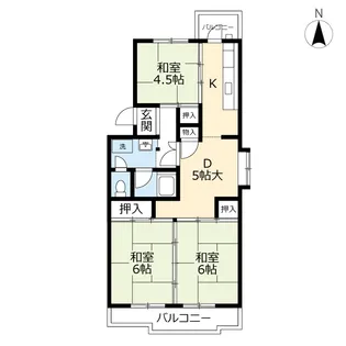 UR枝光【2階】の間取り