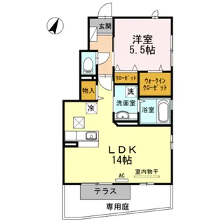 アンジュール【1階】の間取り