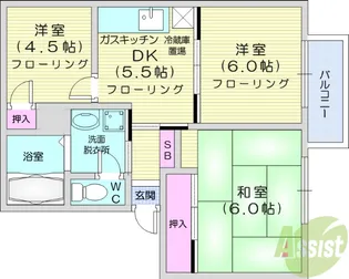 ラルジュフォーレB【2階】の間取り