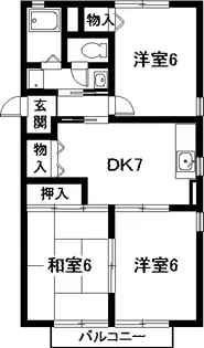 オリーブII【1階】の間取り