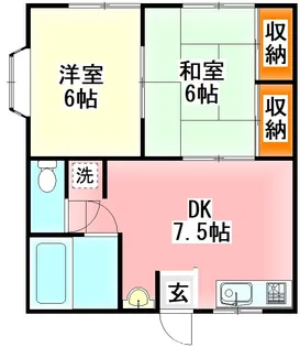 コーポヤスツネ【1階】の間取り
