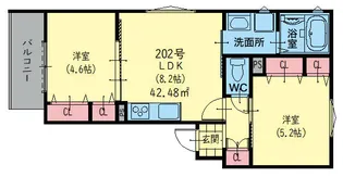 ピレーネ萱島東【1階】の間取り
