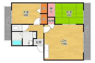 シャルマンハイツ【2階】の間取り