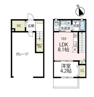 アウラガレージ【2階】の間取り