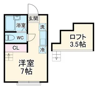 ハーミットクラブハウス保土ヶ谷【2階】の間取り