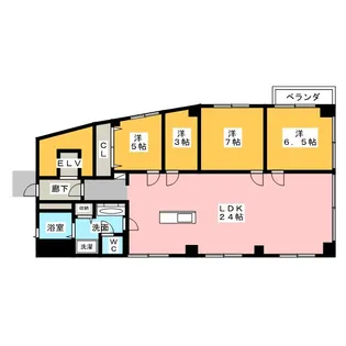 ハイウッド栄【6階】の間取り