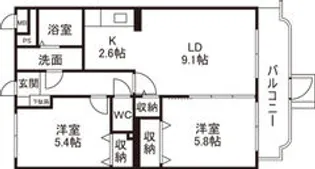 プランドール柳原【3階】の間取り