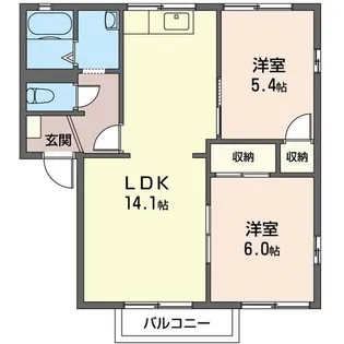 プレジオB【2階】の間取り