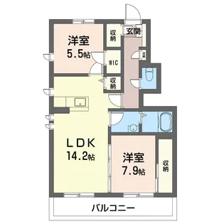 アリスティオ B【1階】の間取り