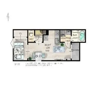 REGALEST三百人町【1階】の間取り