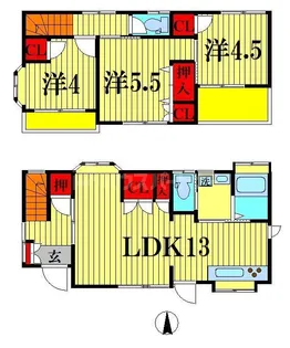 千葉県松戸市常盤平5【一戸建】の間取り