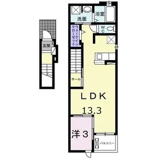 広島県広島市南区翠2【アパート】の間取り