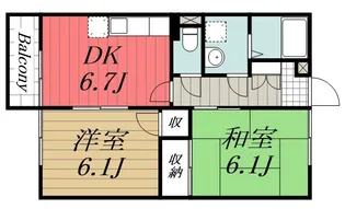 千葉県千葉市中央区塩田町【アパート】の間取り