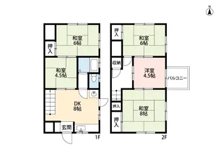大阪府吹田市垂水町2【一戸建】の間取り