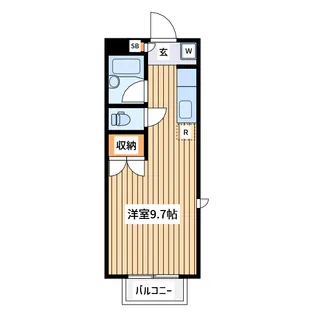 フローラ岸谷【1階】の間取り
