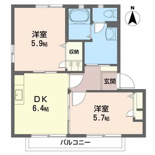 ヴィラージュマルイ A棟【2階】の間取り
