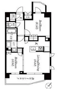 2LDKの間取り画像