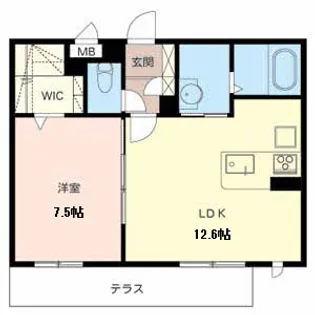 シャルール淡路【1階】の間取り