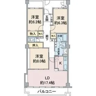 愛知県名古屋市守山区小幡南2【マンション】の間取り