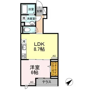ノーブル・ルミナス笹塚【1階】の間取り