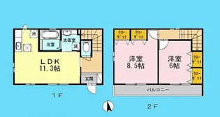 神奈川県横浜市金沢区釜利谷西1【一戸建】の間取り