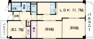 大阪府貝塚市石才【マンション】の間取り