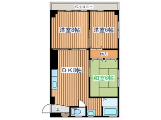 サウスキャッスル仙台【5階】の間取り