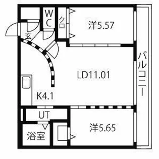 北海道札幌市西区二十四軒四条3【マンション】の間取り