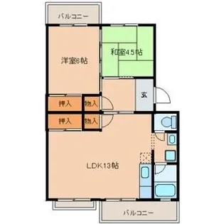 コーポ江原島【2階】の間取り