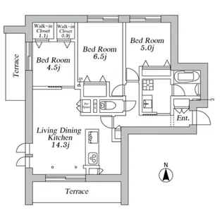 ザ・カリフォルニアレジデンス【1階】の間取り