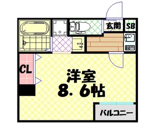 みおつくし東なんば【3階】の間取り