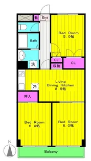 クレボナール三田【1階】の間取り